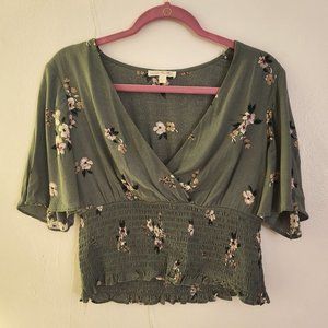 Green Floral Blouse
